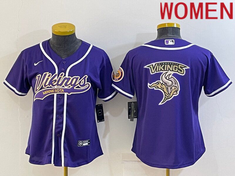 Women Minnesota Vikings Blank Purple 2022 Nike Co branded NFL Jerseys->women nfl jersey->Women Jersey